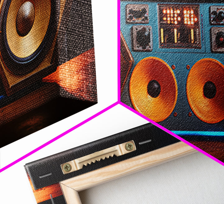 Studio Monitor Speakers as Bold Geometric Forms Canvas Print, Recording Studio Art, Printable Art, Studio Decor, Analog, RSA-2x1-56