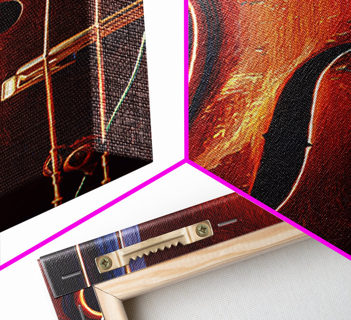 Cello Curve Closeup Framed Canvas Print, Recording Studio Art, Music Room Decor, Studio Decor, Fine Art, Analog, RSA-2x3-52