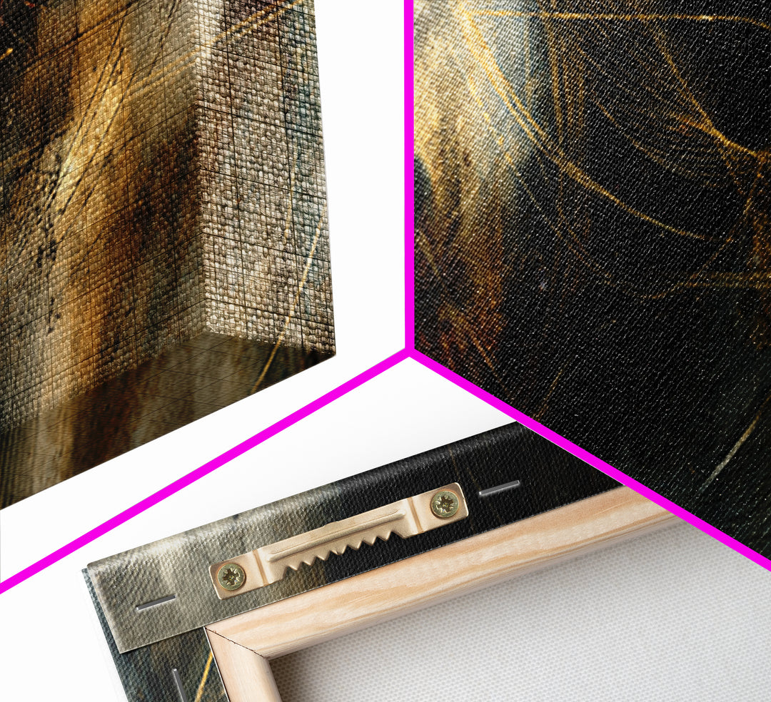 Soundwave Abstract with Black and Gold Lines Canvas Print, Recording Studio Art, Gallery Decor, Studio Decor, Abstract Art, RSA-3x1-19