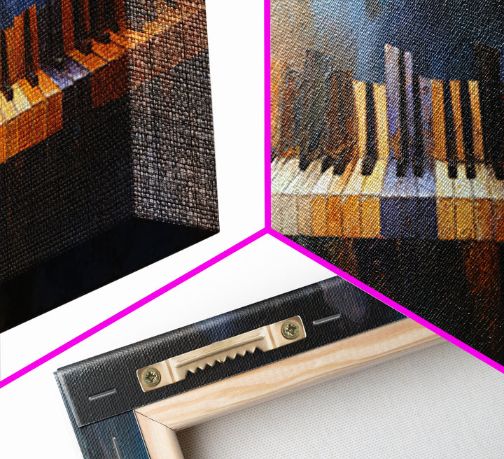 Piano Keys Fading into Shadow Canvas Print, Recording Studio Art, Studio Wall Art, Studio Decor, Fine Art, Analog, Luxury Decor, RSA-3x1-24