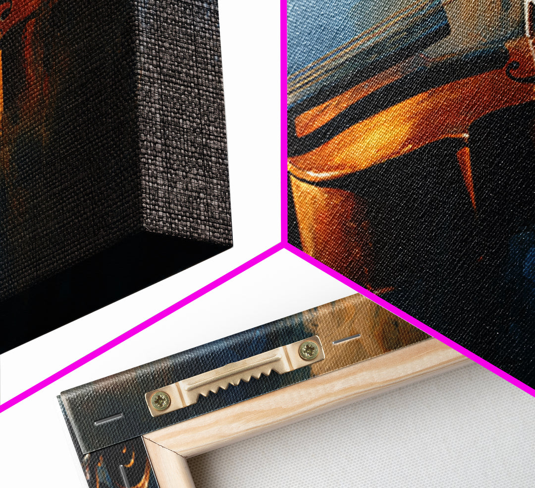 Cello Curve Closeup Canvas Print, Recording Studio Art, Guitar Wall Art, Studio Decor, Fine Art, Analog, Textured Painting, RSA-3x1-36