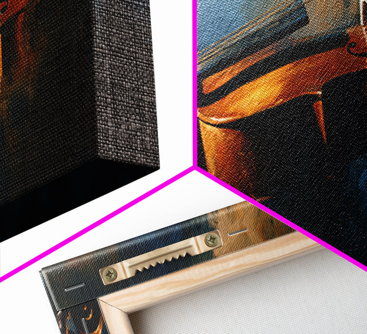 Cello Curve Closeup Canvas Print, Recording Studio Art, Guitar Wall Art, Studio Decor, Fine Art, Analog, Textured Painting, RSA-3x1-36