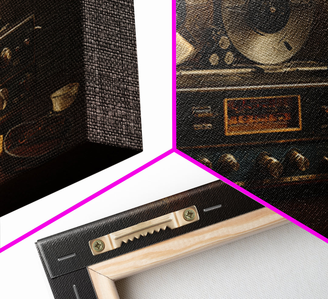 Reel to Reel Tape Machine Framed Canvas Print, Recording Studio Art, Kids Room Art, Studio Decor, Analog, Guitar Wall Art, RSA-3x2-78