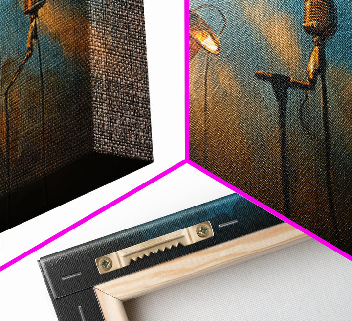 Microphone Cable Forming Elegant Line Art Canvas Print, Recording Studio Art, Headphones Poster, Studio Decor, Analog, RSA-3x2-97