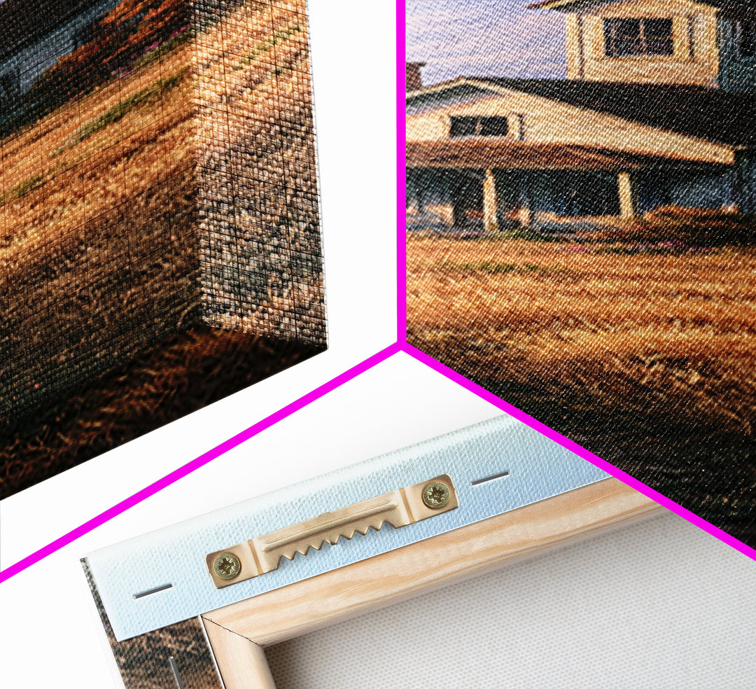 Mountain Cabin Landscape Framed Canvas Print, Rustic Art, Home Decor, Farmhouse Decor, Fine Art, Rustic, Living Room Decor, RUS-1x3-15