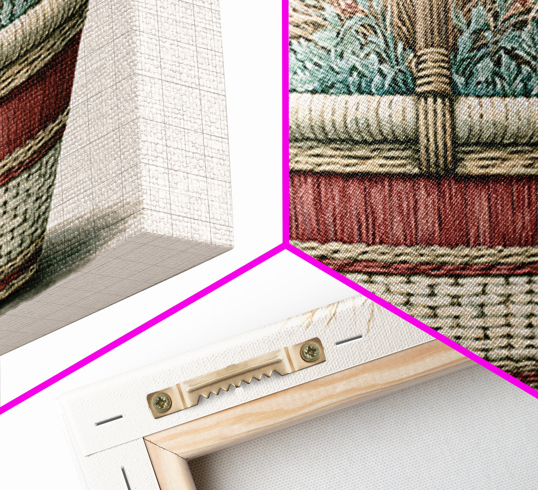 Handwoven Basket with Dried Grasses Canvas Print, Rustic Art, Textured Painting, Farmhouse Decor, Abstract Art, Rustic, RUS-2x1-44