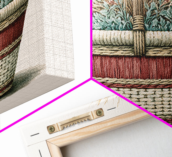 Handwoven Basket with Dried Grasses Canvas Print, Rustic Art, Textured Painting, Farmhouse Decor, Abstract Art, Rustic, RUS-2x1-44