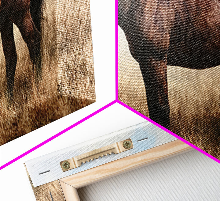 Brown Horse Portrait Canvas Print, Rustic Art, Printable Wall Art, Farmhouse Decor, Fine Art, Rustic, Wood Art, Modern Art, RUS-2x1-49