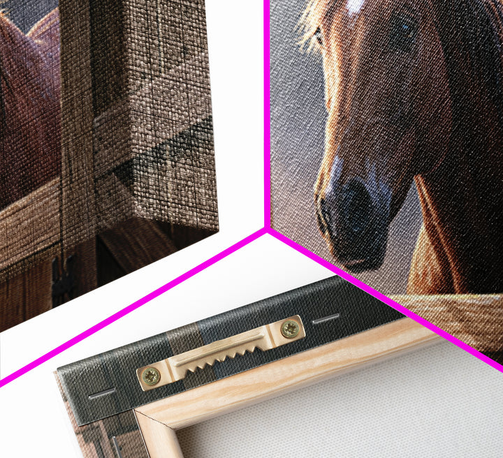 Brown Horse Portrait Canvas Print, Rustic Art, Printable Wall Art, Farmhouse Decor, Fine Art, Rustic, Wood Art, Modern Art, RUS-2x1-73