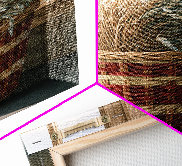 Handwoven Basket with Dried Grasses Canvas Print, Rustic Art, Landscape Wall Art, Farmhouse Decor, Rustic, Luxury Decor, RUS-2x3-32