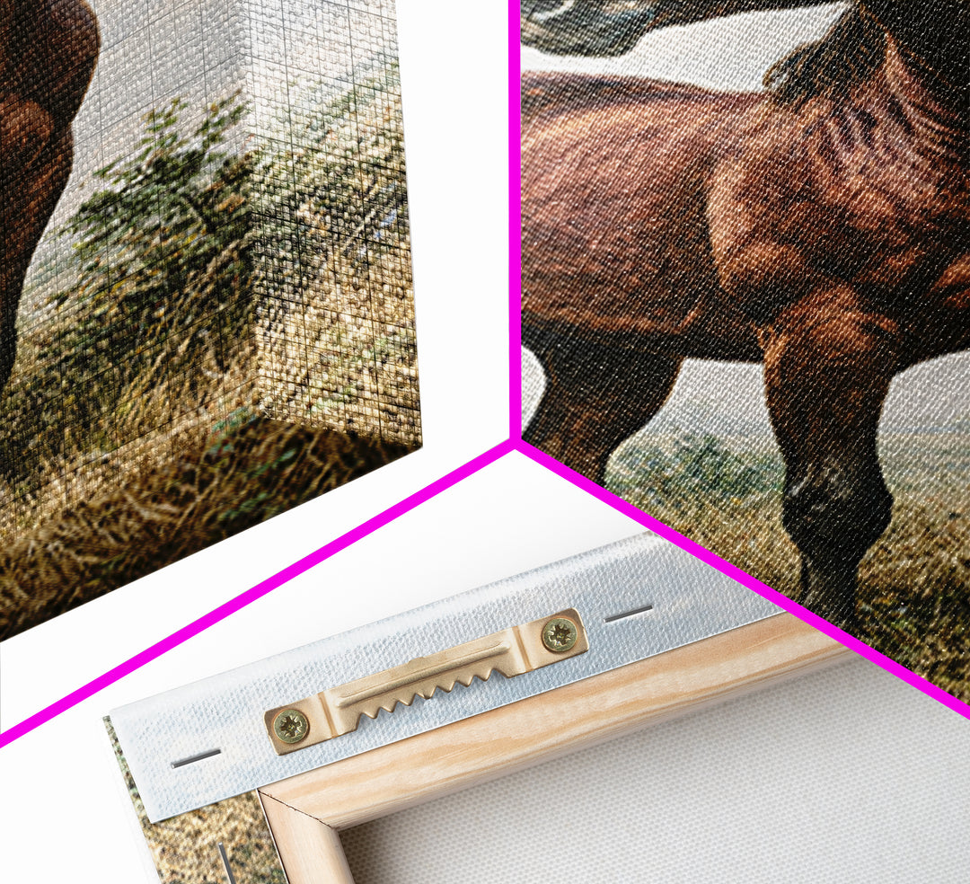 Brown Horse Portrait Framed Canvas Print, Rustic Art, Painting, Farmhouse Decor, Fine Art, Rustic, Boho Wall Art, 3d Wall Art, RUS-2x3-37