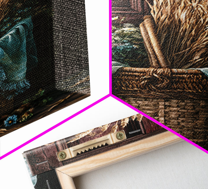 Handwoven Basket with Dried Grasses Framed Canvas Print, Rustic Art, Wall Decor, Farmhouse Decor, Abstract Art, Rustic, RUS-2x3-56