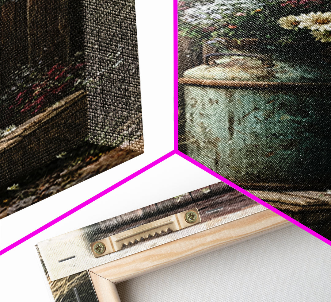 Weathered Barn Wood and Wildflower Still Life Canvas Print, Rustic Art, Living Room Decor, Farmhouse Decor, Fine Art, Rustic, RUS-2x3-57