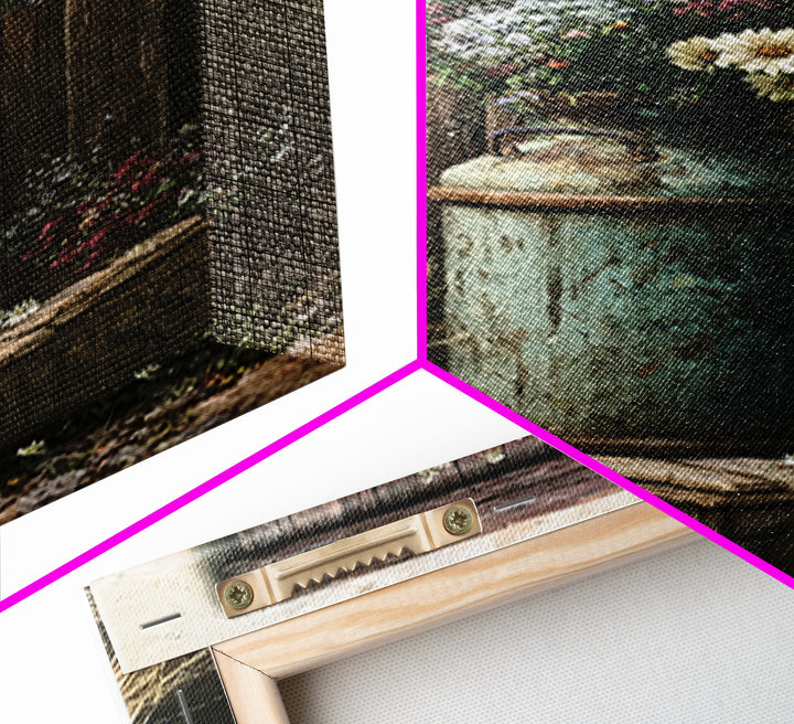 Weathered Barn Wood and Wildflower Still Life Canvas Print, Rustic Art, Living Room Decor, Farmhouse Decor, Fine Art, Rustic, RUS-2x3-57