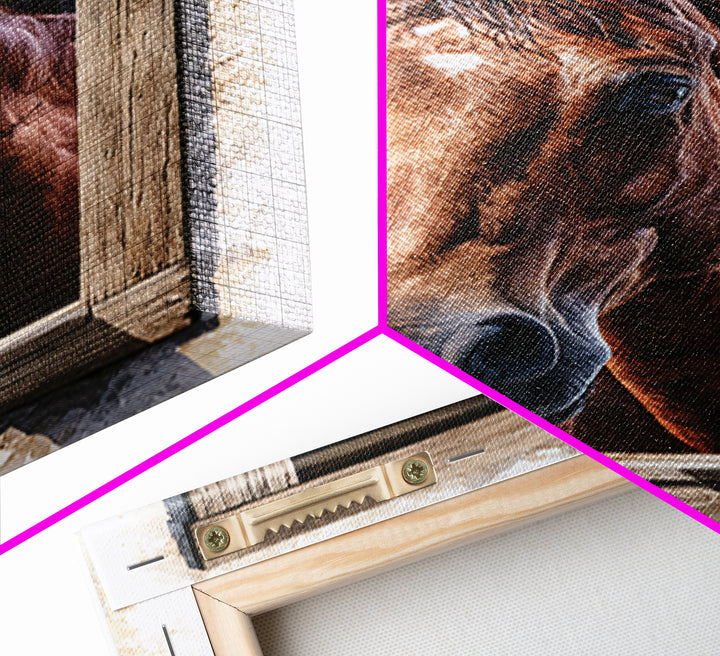 Brown Horse Portrait Canvas Print, Rustic Art, Digital Print, Farmhouse Decor, Rustic, Landscape Painting, Eclectic Wall Art, RUS-2x3-61