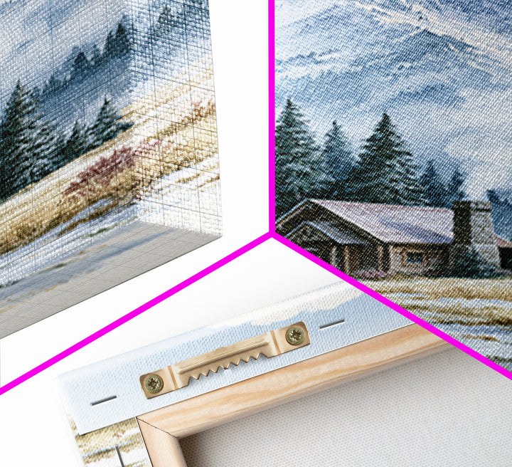 Winter Mountain Scene Canvas Print, Rustic Art, Farmhouse Wall Art, Farmhouse Decor, Fine Art, Rustic, Statement Artwork, RUS-2x3-7