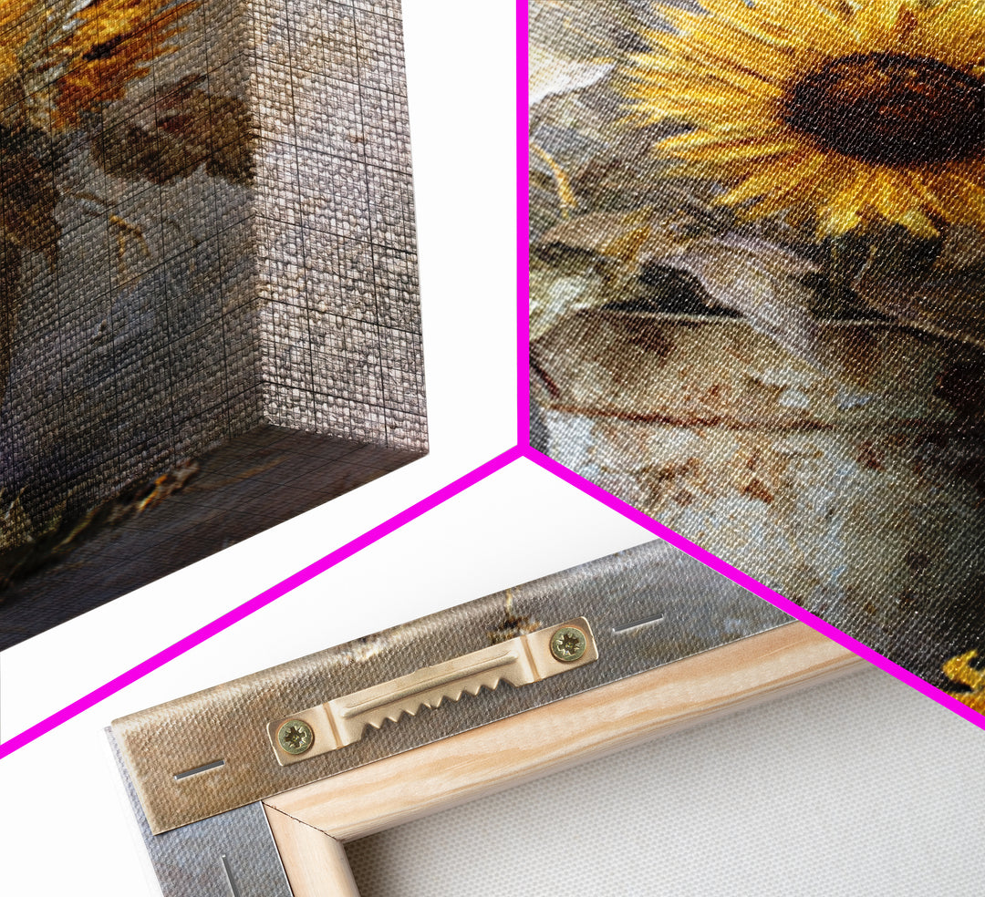 Handwoven Basket with Dried Grasses Framed Canvas Print, Rustic Art, Modern Art, Farmhouse Decor, Oil Painting, Rustic, RUS-2x3-8