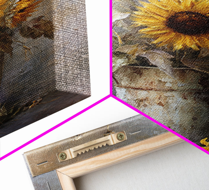Handwoven Basket with Dried Grasses Framed Canvas Print, Rustic Art, Modern Art, Farmhouse Decor, Oil Painting, Rustic, RUS-2x3-8