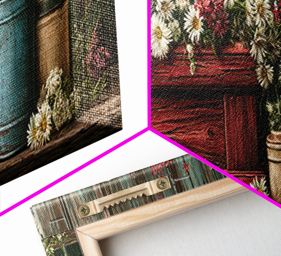 Weathered Barn Wood and Wildflower Still Life Canvas Print, Rustic Art, Farmhouse Wall Art, Farmhouse Decor, Fine Art, Rustic, RUS-3x1-41