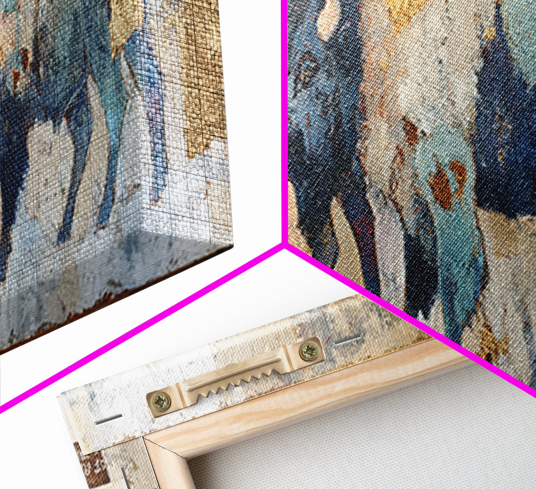 Pheasant Feathers and Acorns Arrangement Framed Canvas Print, Rustic Art, Textured Painting, Farmhouse Decor, Fine Art, Rustic, RUS-3x1-56