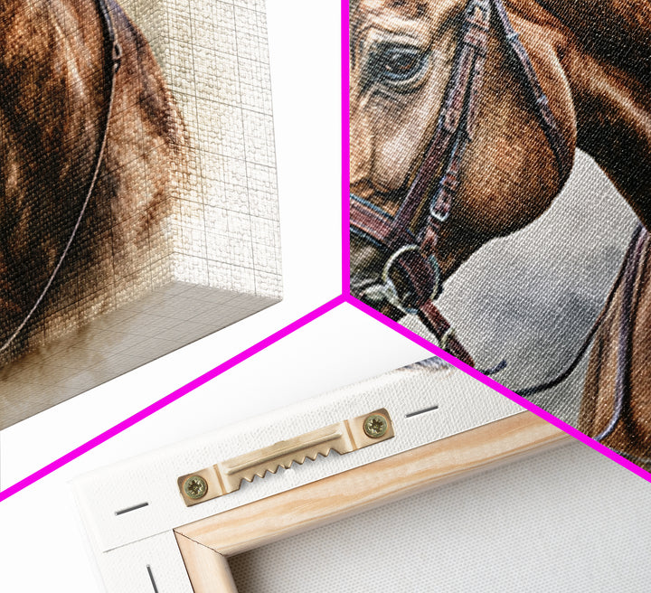 Brown Horse Portrait Canvas Print, Rustic Art, Modern Art, Farmhouse Decor, Fine Art, Rustic, Neutral Decor, Modern Decor, RUS-3x2-33