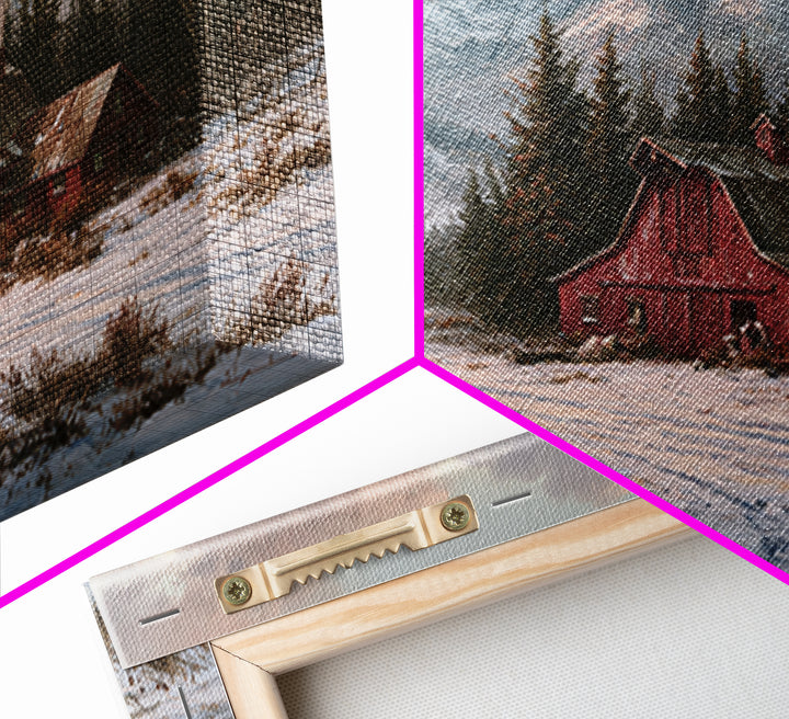 Winter Mountain Scene Canvas Print, Rustic Art, Boho Decor, Farmhouse Decor, Fine Art, Rustic, Art Print, Digital Art, RUS-3x2-75