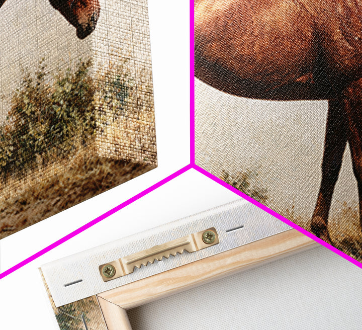 Brown Horse Portrait Framed Canvas Print, Rustic Art, Abstract Wall Art, Farmhouse Decor, Fine Art, Rustic, Landscape Art, RUS-3x2-9