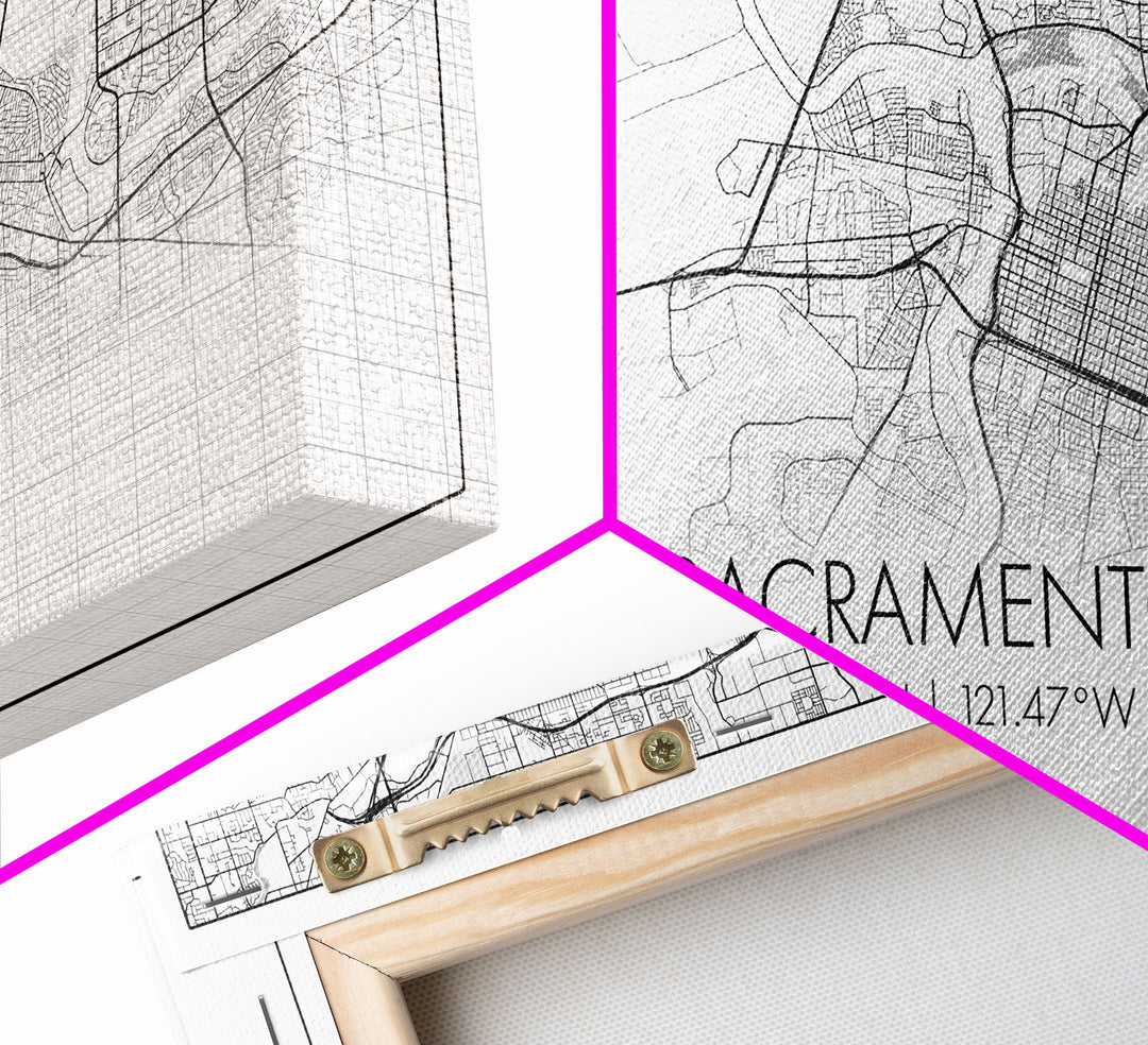Sacramento City Map, California Art, Map Print, Minimalist Wall Art, Wall Art, Canvas Art, Large Wall Art, Room Décor, Office Prints