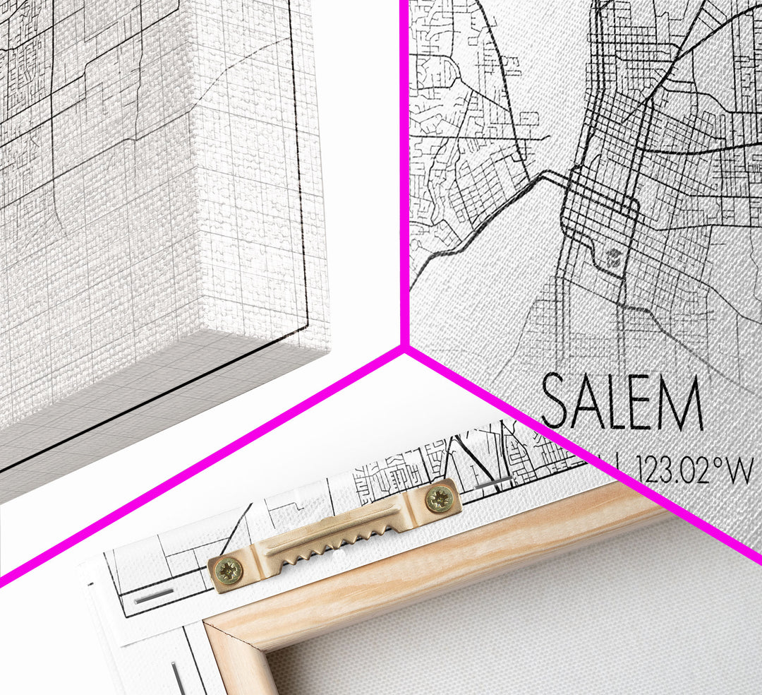 Salem City Map, Oregon Art, Map Print, Minimalist Wall Art, Wall Art, Canvas Art, Country Home Wall Art, Office Décor, First Home Gift