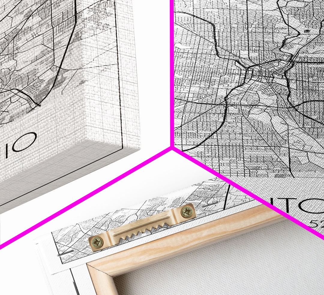 San Antonio Street Map, Texas Map, City Map Art, Minimalist Art, Wall Art, Canvas Print, Black And White Art, Travel Print, Family Gift