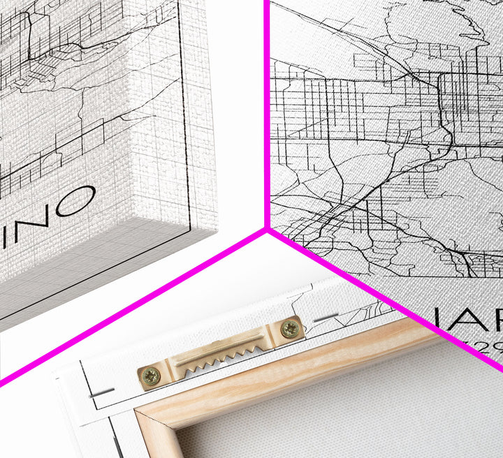 San Bernardino Street Map, California Map, City Map Print, Minimalist Art, Wall Art, Canvas Print, Unique Wall Décor, Friends Gift,