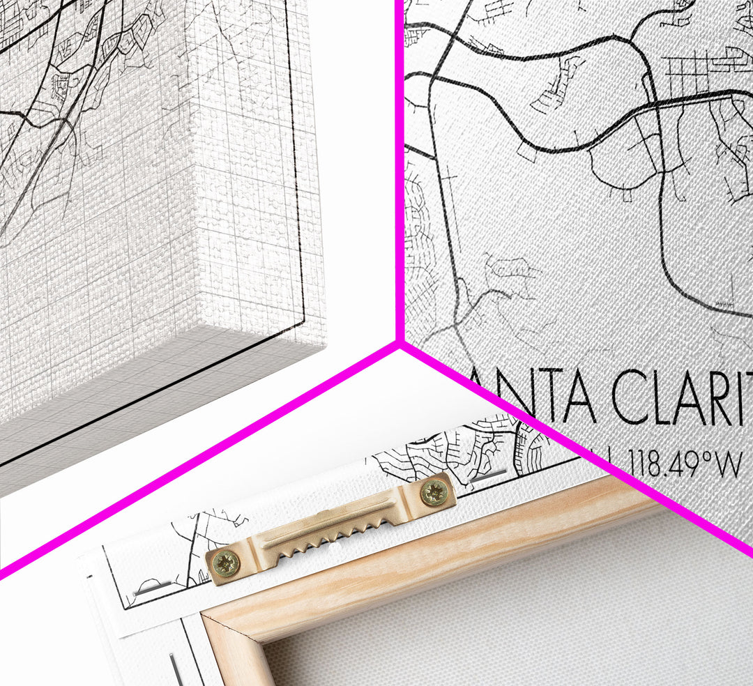Santa Clarita City Map, California Art, Map Print, Modern Wall Art, Wall Art, Canvas Art, Best Friend Gifts, Family Room Art, Home Décor