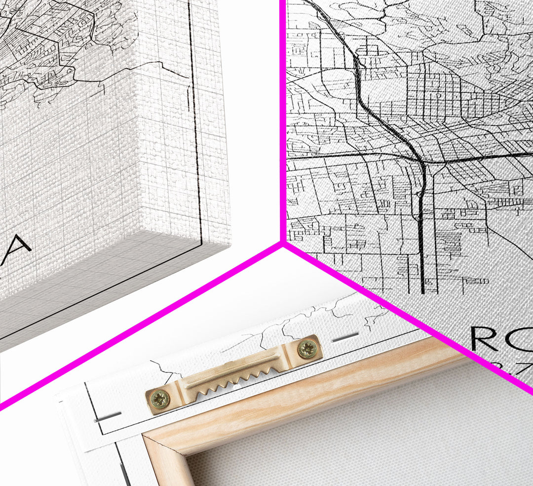 Santa Rosa Street Map, California Map, City Map Print, Minimalist Art, Wall Art, Canvas Print, Bedroom Wall Art, Travel Gift, Travel Art