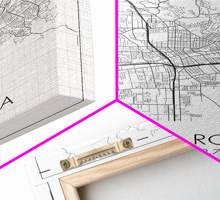Santa Rosa Street Map, California Map, City Map Print, Minimalist Art, Wall Art, Canvas Print, Bedroom Wall Art, Travel Gift, Travel Art