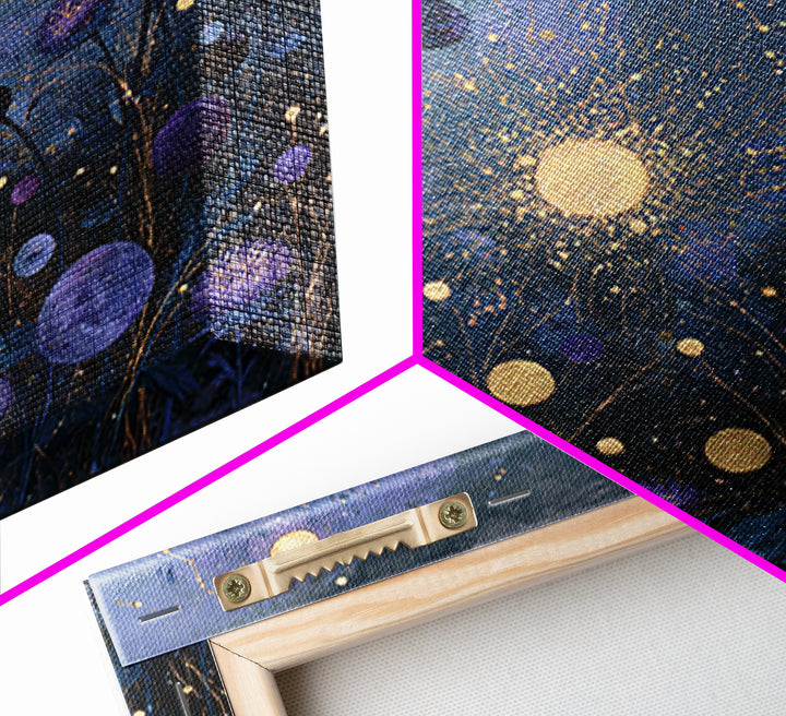 Cosmic Garden with Planets as Flowers Canvas Print, Space Art, Boho Decor, Spa Decor, Fine Art, Serenity, Painting, Posters, SAR-1x1-13