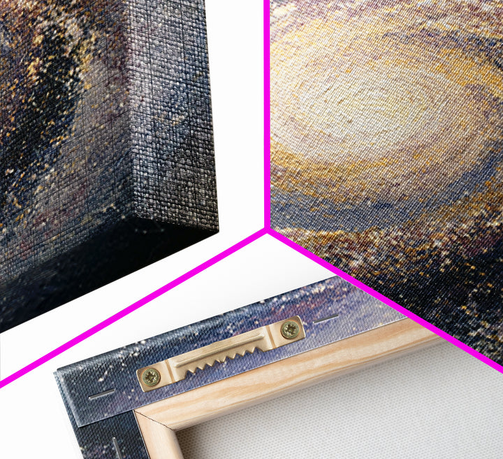 Galaxy Spiral in Jewel Tone Paint Framed Canvas Print, Space Art, Space, Spa Decor, Fine Art, Serenity, Statement Artwork, SAR-1x1-39