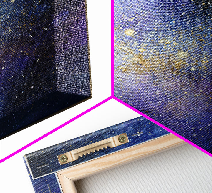 Distant Star Cluster Framed Canvas Print, Space Art, Digital Art, Spa Decor, Serenity, Modern Wall Art, Living Room Wall Art, SAR-1x1-44