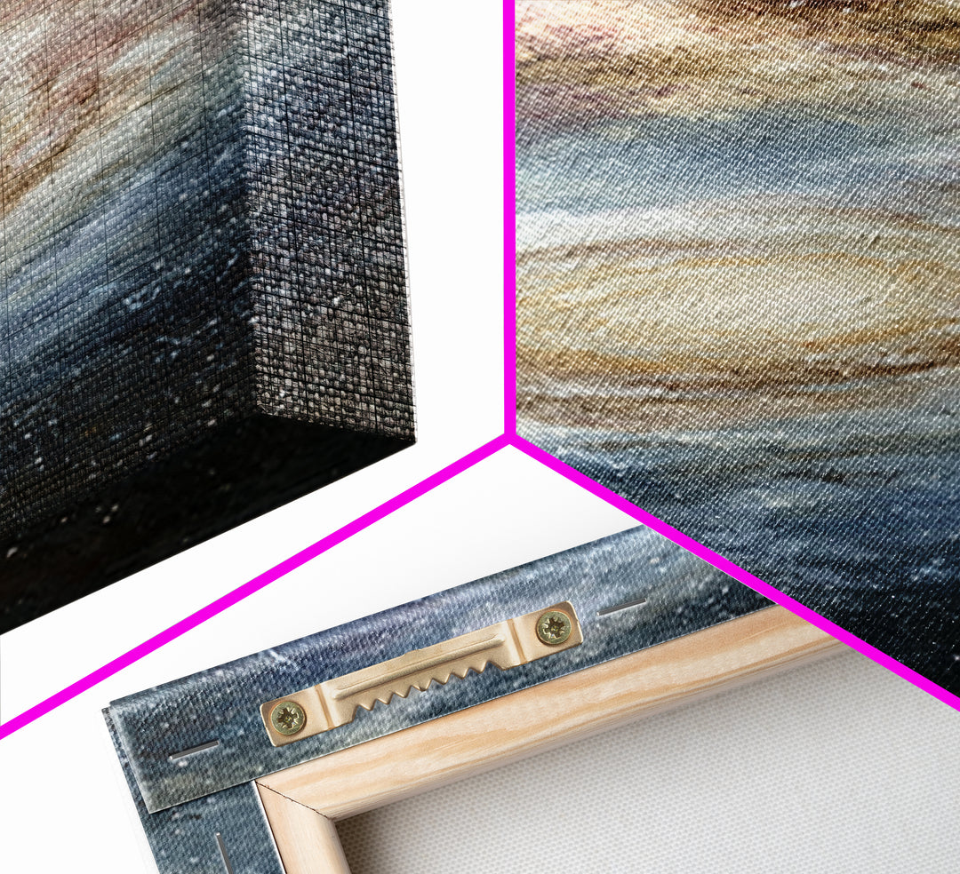 Galaxy Spiral in Jewel Tone Paint Canvas Print, Space Art, Living Room Wall Art, Spa Decor, Oil Painting, Serenity, SAR-1x3-27