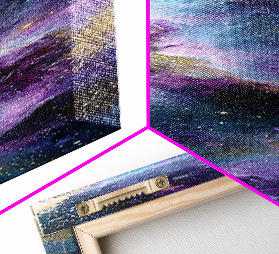Colorful Nebula Cloud Framed Canvas Print, Space Art, Printable Wall Art, Spa Decor, Fine Art, Serenity, Living Room Wall Art, SAR-1x3-61