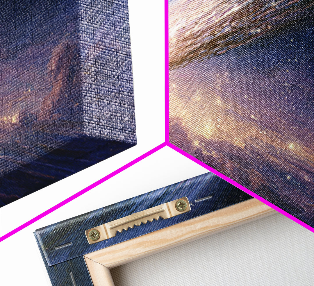 Comet Streaking Through Violet Darkness Canvas Print, Space Art, Poster, Spa Decor, Abstract Art, Serenity, Oil Painting, SAR-2x1-2