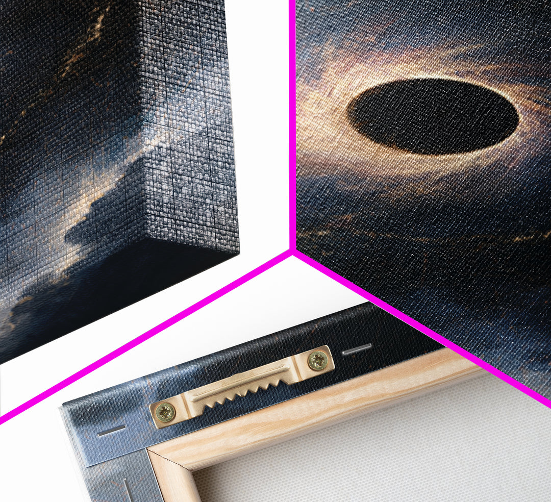 Black Hole with Radiant Accretion Ring Canvas Print, Space Art, Art Print, Spa Decor, Fine Art, Serenity, Modern Wall Art, SAR-2x3-15