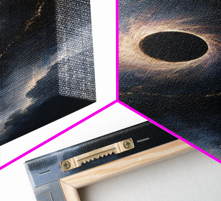 Black Hole with Radiant Accretion Ring Canvas Print, Space Art, Art Print, Spa Decor, Fine Art, Serenity, Modern Wall Art, SAR-2x3-15