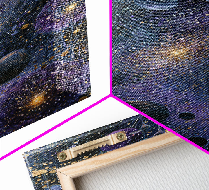 Cosmic Garden with Planets as Flowers Canvas Print, Space Art, Printable Art, Spa Decor, Oil Painting, Serenity, Modern Decor, SAR-2x3-45