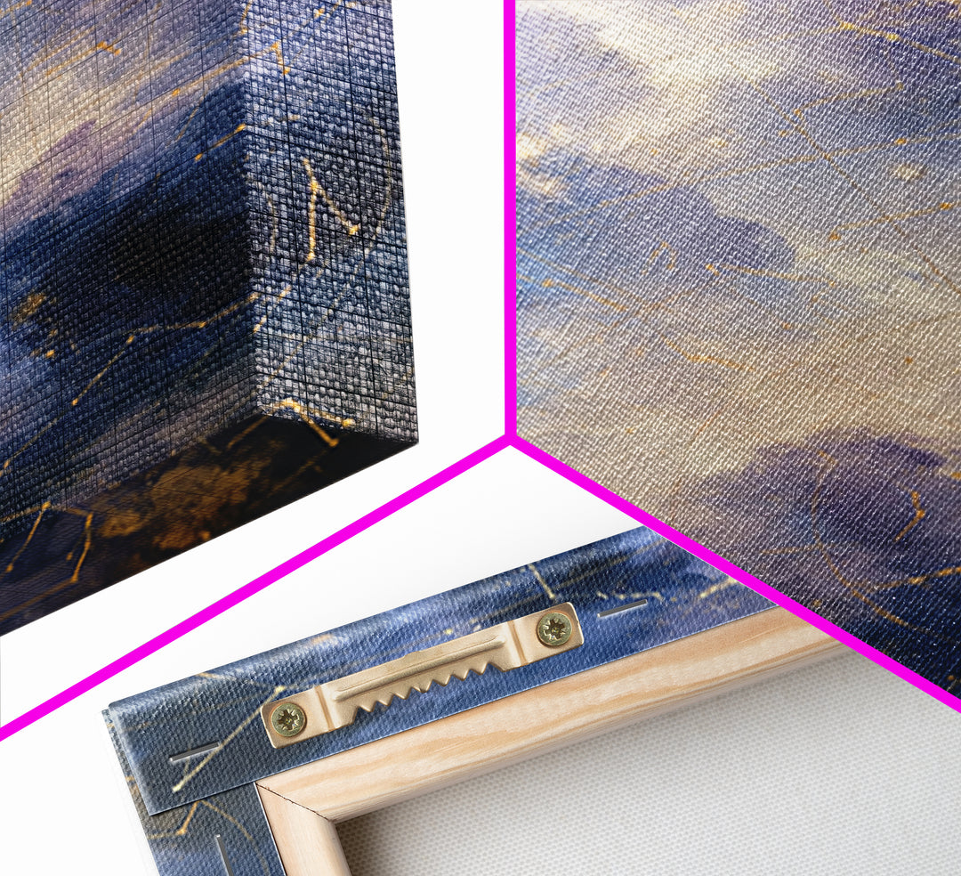Star Map with Gold Constellation Lines Framed Canvas Print, Space Art, Room Decor, Spa Decor, Fine Art, Serenity, Printable Art, SAR-2x3-46