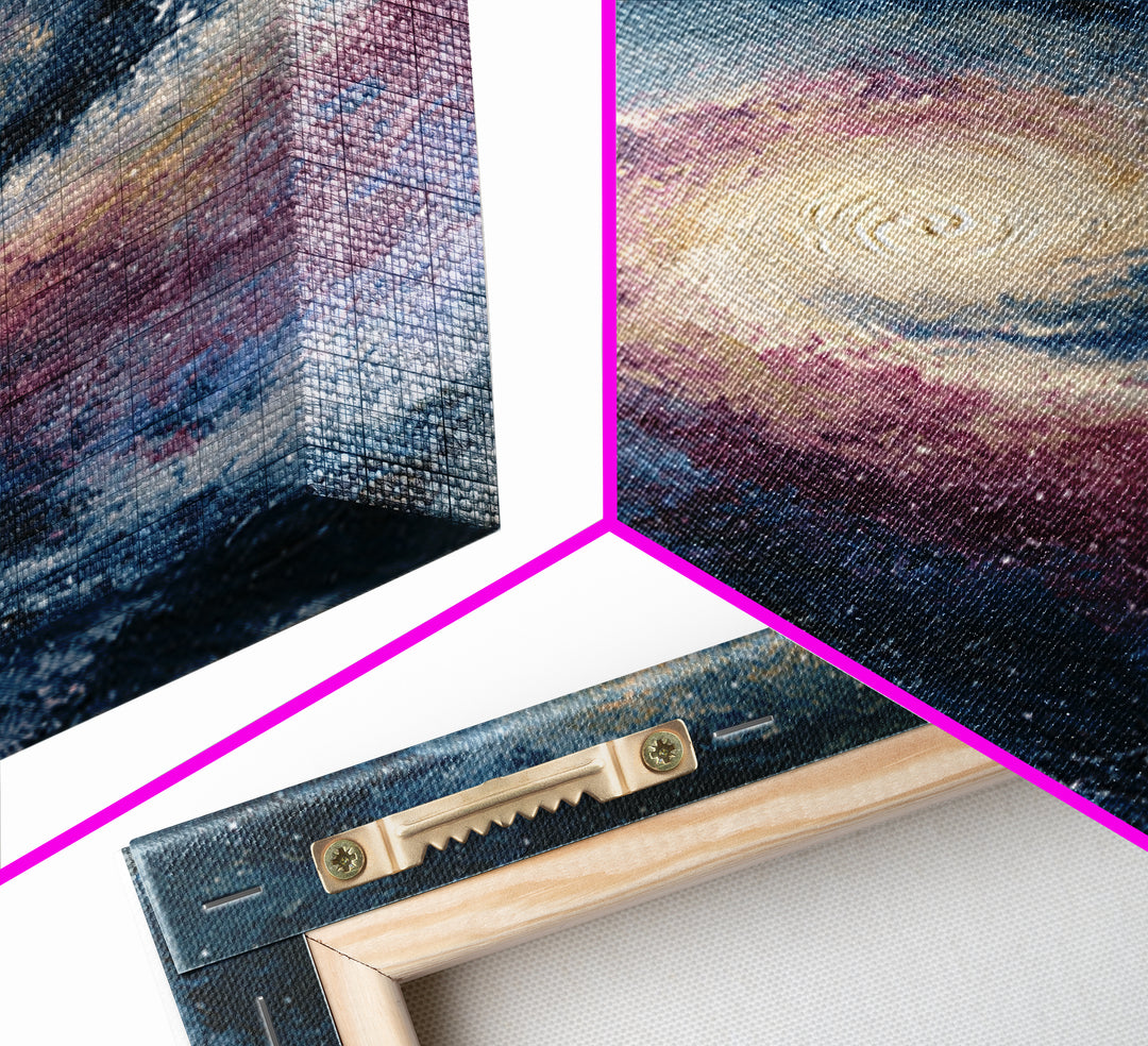 Galaxy Spiral in Jewel Tone Paint Canvas Print, Space Art, Custom Art, Spa Decor, Fine Art, Serenity, Contemporary Art, SAR-2x3-71