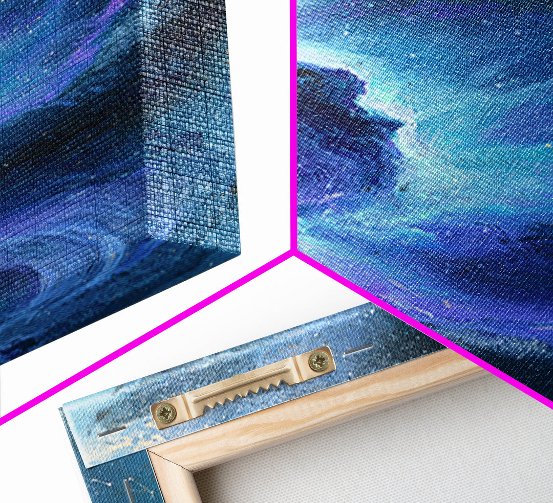 Aurora Viewed from Orbit Framed Canvas Print, Space Art, Minimalist Wall Art, Spa Decor, Fine Art, Serenity, Home Decor, SAR-2x3-75