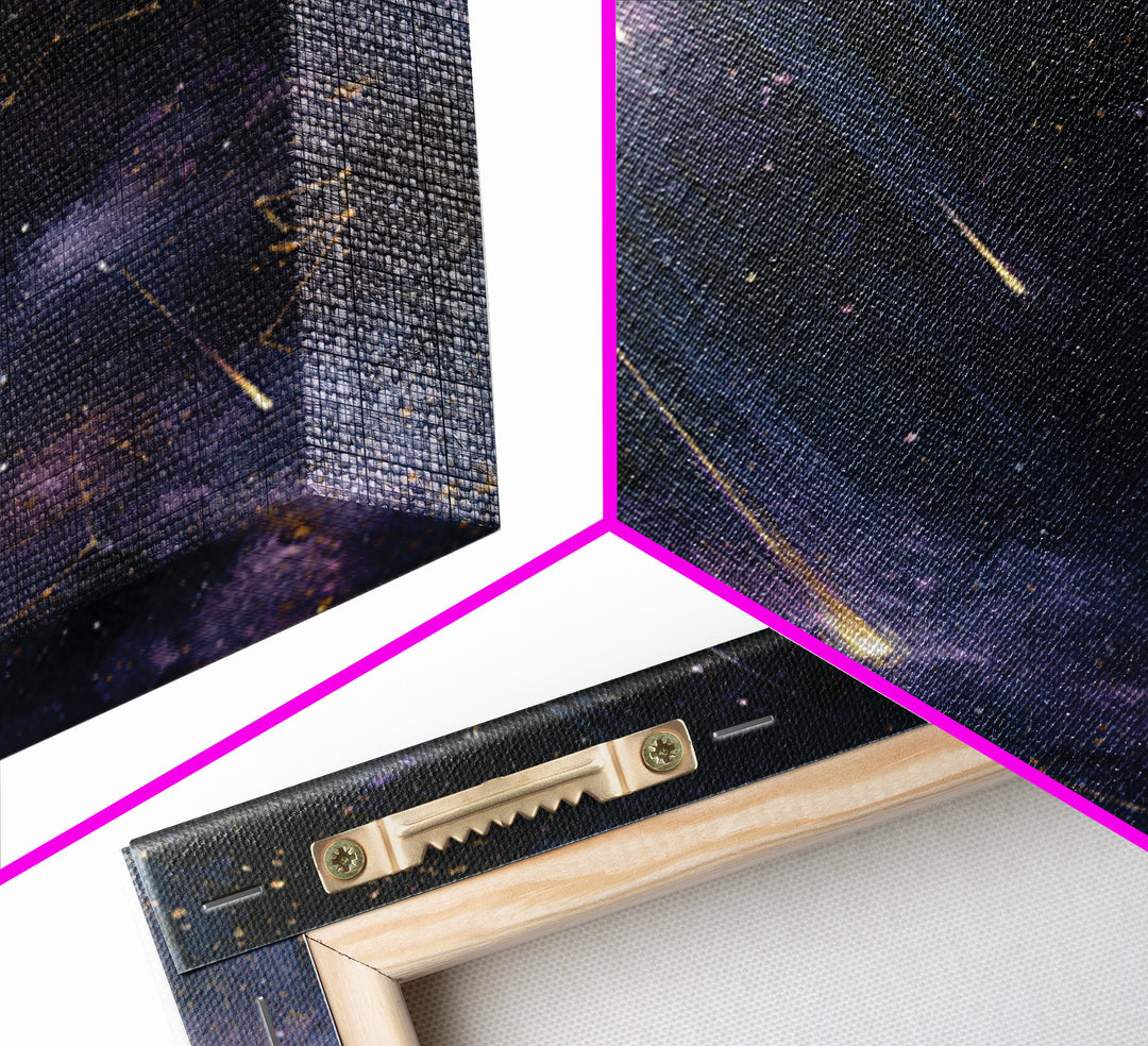 Meteor Shower over Black Sky Canvas Print, Space Art, Living Room Wall Art, Spa Decor, Fine Art, Serenity, Luxury Decor, SAR-2x3-79