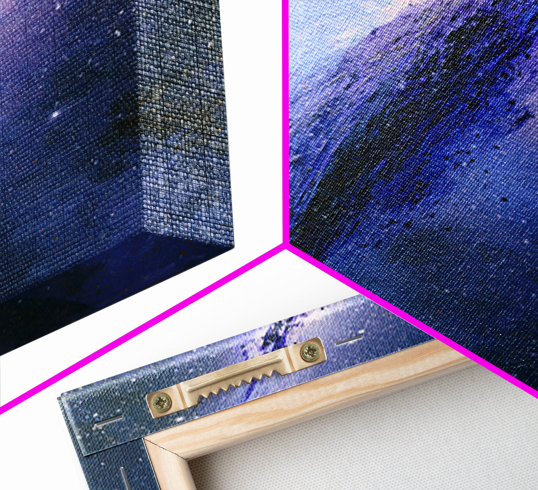Comet Streaking Through Violet Darkness Canvas Print, Space Art, Spa Decor, Abstract Art, Serenity, Minimalist Wall Art, SAR-2x3-86
