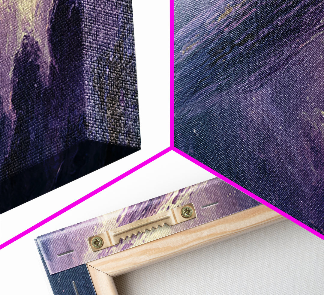 Comet Streaking Through Violet Darkness Canvas Print, Space Art, Living Room Wall Art, Spa Decor, Fine Art, Serenity, SAR-3x1-46