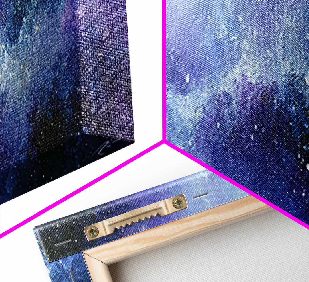 Distant Star Cluster Framed Canvas Print, Space Art, Posters, Spa Decor, Fine Art, Serenity, Abstract Art, Printable Art, SAR-3x1-84